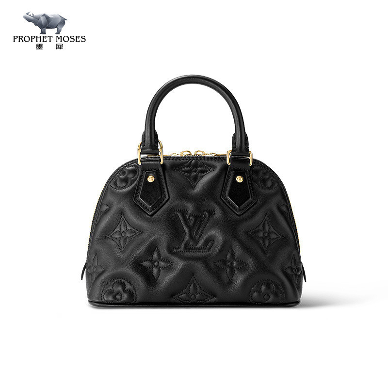 Ink Rhino Louis Vuitton/Louis Vuitton 2023 New Women's Quilted Embroidered Smooth Leather Handbag Alma BB Shell Bag Shou