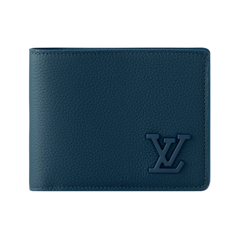 Ink Rhino LV/Louis Vuitton Men's Wallet Multiple Blue Soft Calfskin Folding Short M82809