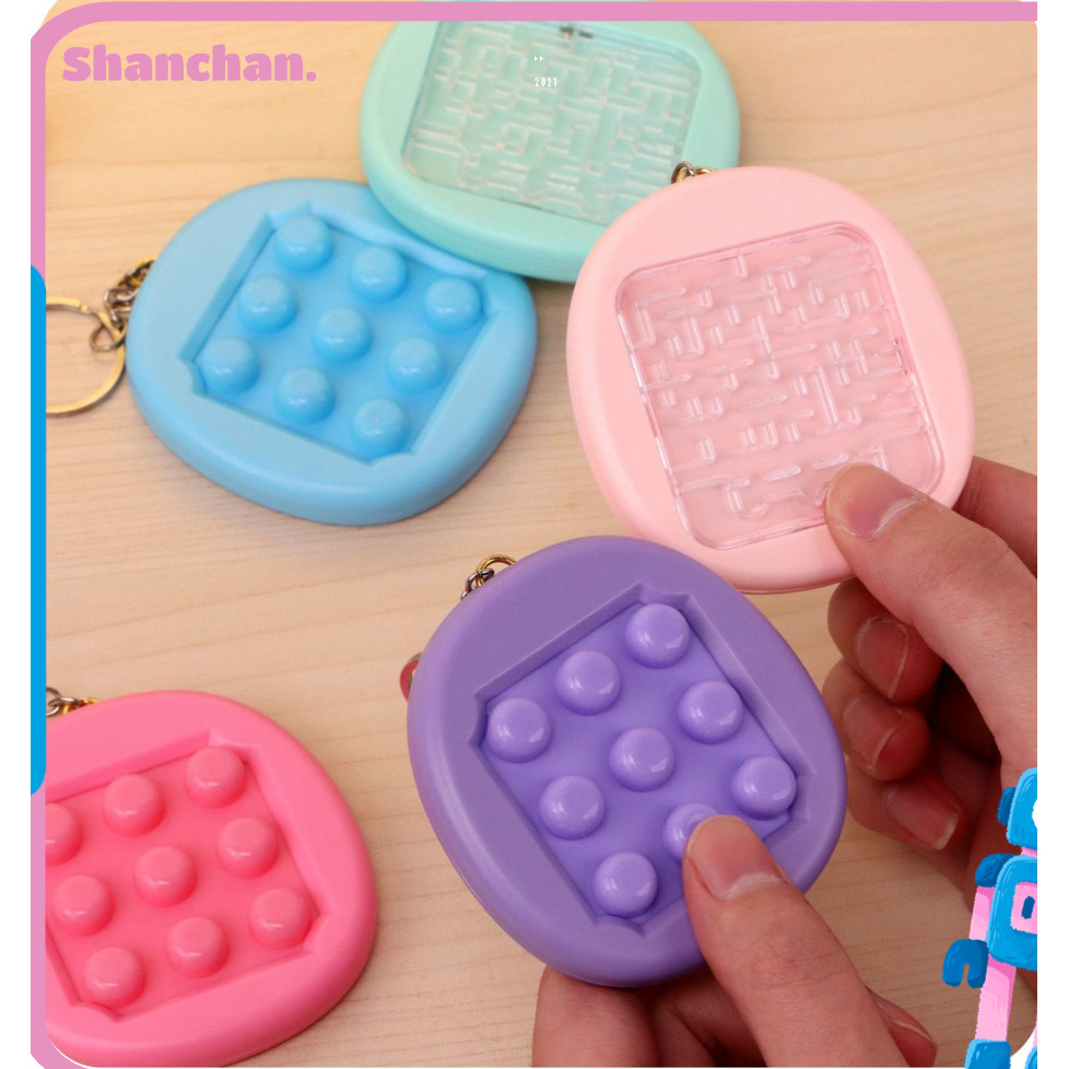 Shanchan Candy สีพวงกุญแจ Pop Double-Sided Play Creative จี ้ Keyring, Leisure เกมมินิน ่ ารัก Rolling ลูกปัดเขาวงกต