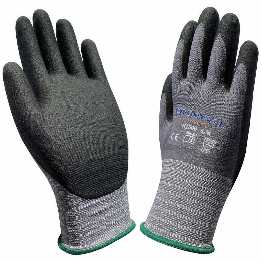 Work Gloves Oil And Gas NJ506 High Flex Safety Glove Nitrile Foam Gardening Glove Maxi Abrasion Resi