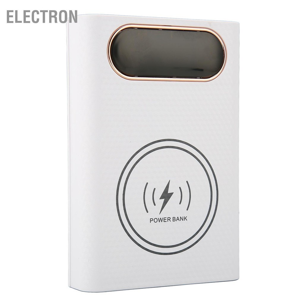 Electron 4x21700 แบตเตอรี่ Power Bank Case Fast ชาร์จ 22.5W DIY กล่อง 15W ไร้สายชาร์จ 21700 แบตเตอรี่กล่องสำหรับโทรศัพท์สีขาว