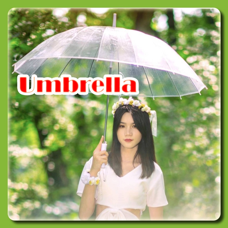 ☔️ร่มใส ร่มสีใส ร่มสายมินิมอล ด้ามแข็งแรง พร็อพถ่ายรูป ร่มน่ารัก มินิมอล ร่มเเบบใส คุณภาพดี สไตล์เกาหลี สำหรับ 1-2 คน