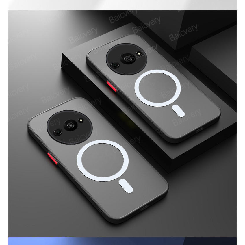 Xiaomi Redmi A3 เคสโทรศัพท ์ แม ่ เหล ็ ก เคสชาร ์ จไร ้ สาย TPU แบบใส