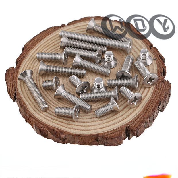 【YHL-2】M3 M3.5 M4 M5 M6 น็อต สกรู หัวเตเปอร์ แฉก F+ สแตนเลส 304 เกลียวมิล หยาบ / Flat Head Phillip Machine Screw SUS304