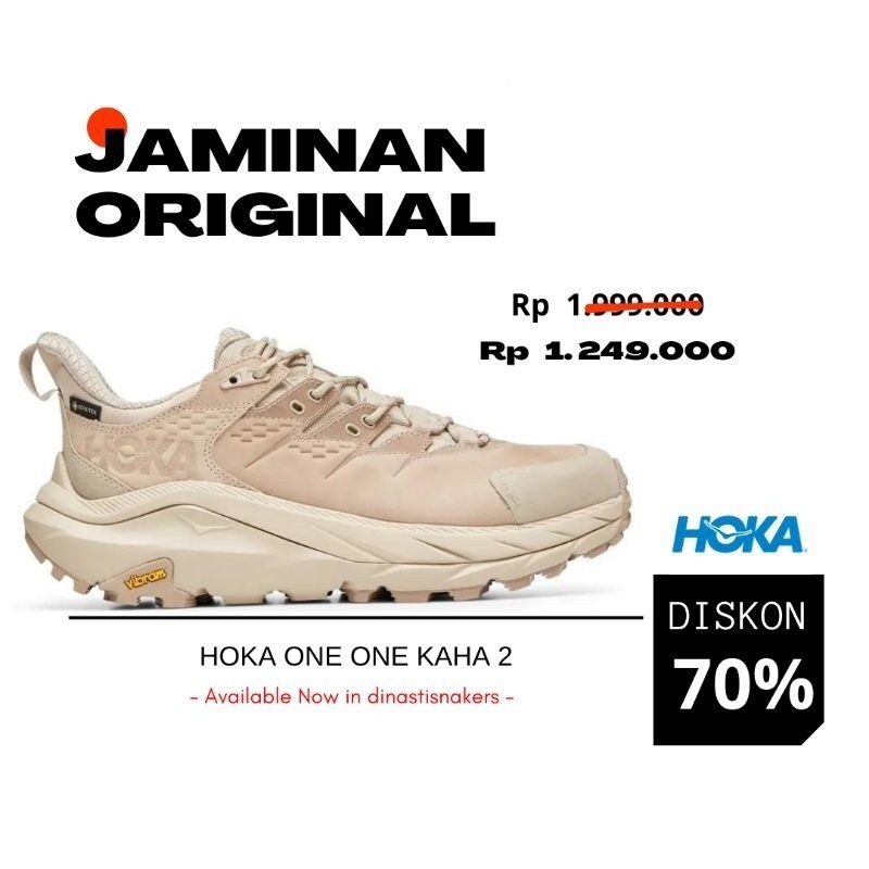 Hoka ONE KAHA 2 LOW GTX GORE-TEX HIKING SHOES - สายสะพาย / EGGNOG