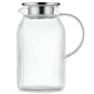 Jarra Twinkle de Vidro Borosilicato Canelado com Tampa em Aço Inox 1,5L - Fracalanza