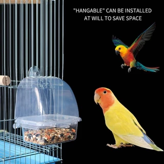Hotwind Bird Cage Feeder นกแก ้ วน ้ ําแขวนชาม Parakeet Feeder กล ่ องกรงสัตว ์ เลี ้ ยงพลาสติกภาชนะบรรจุอาหารนกอุปกรณ ์ Q1W7