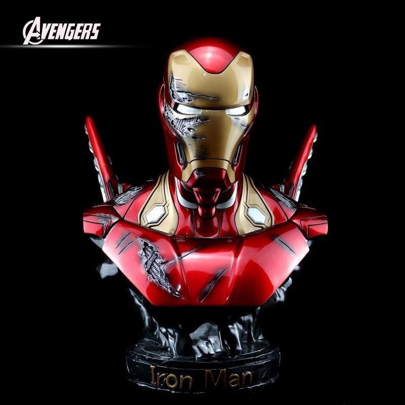 Resin Avengers Steel Battle Damage Bust StatueMK50Model Bust Decoration Iron Man
