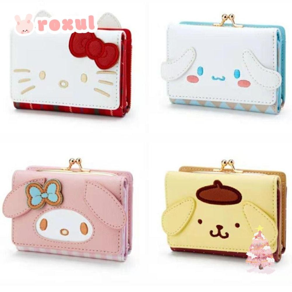 Roxul กระเป ๋ าใส ่ เหรียญ My Melody Cinnamoroll กระเป ๋ าพับการ ์ ตูน Kawaii PU กระเป ๋ าถือ