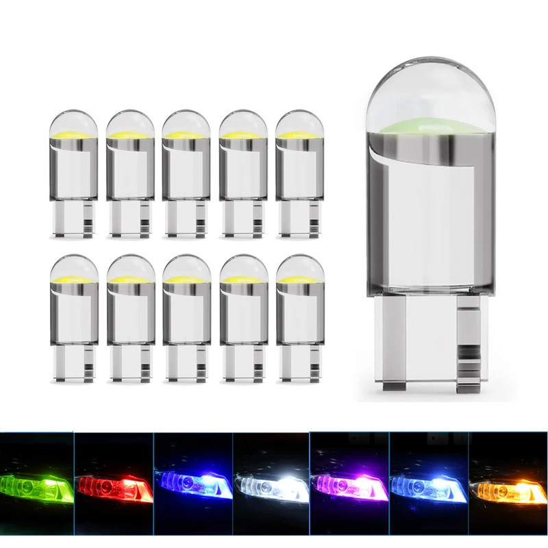 ใหม่ล่าสุด W5W Led T10 รถ COB แก้ว 6000K สีขาวรถยนต์ป้ายทะเบียนโคมไฟโดมอ่าน DRL หลอดไฟสไตล์ 12V