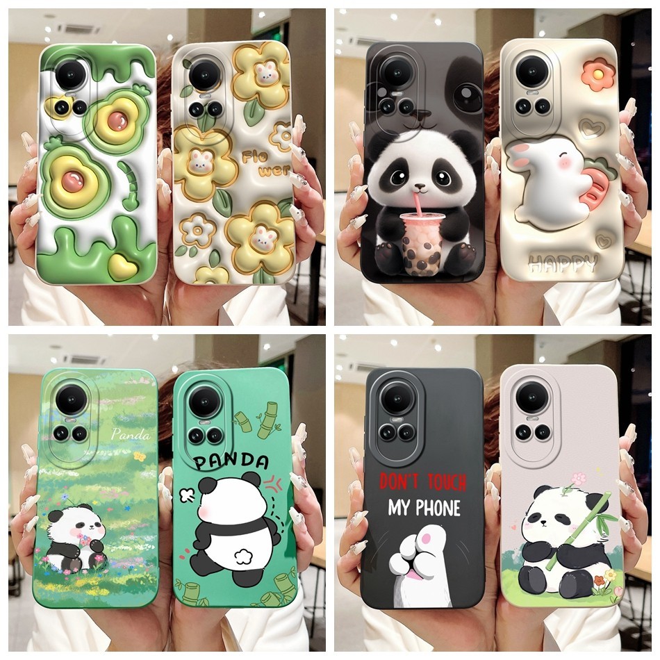 Oppo Reno10 5G CPH2531 / Reno10 Pro 5G CPH25 น่ารัก Panda กระต่ายการ์ตูน Jelly Case Oppo Reno 10 10Pro 5G ป้องกันกันกระแทกเคสโทรศัพท์