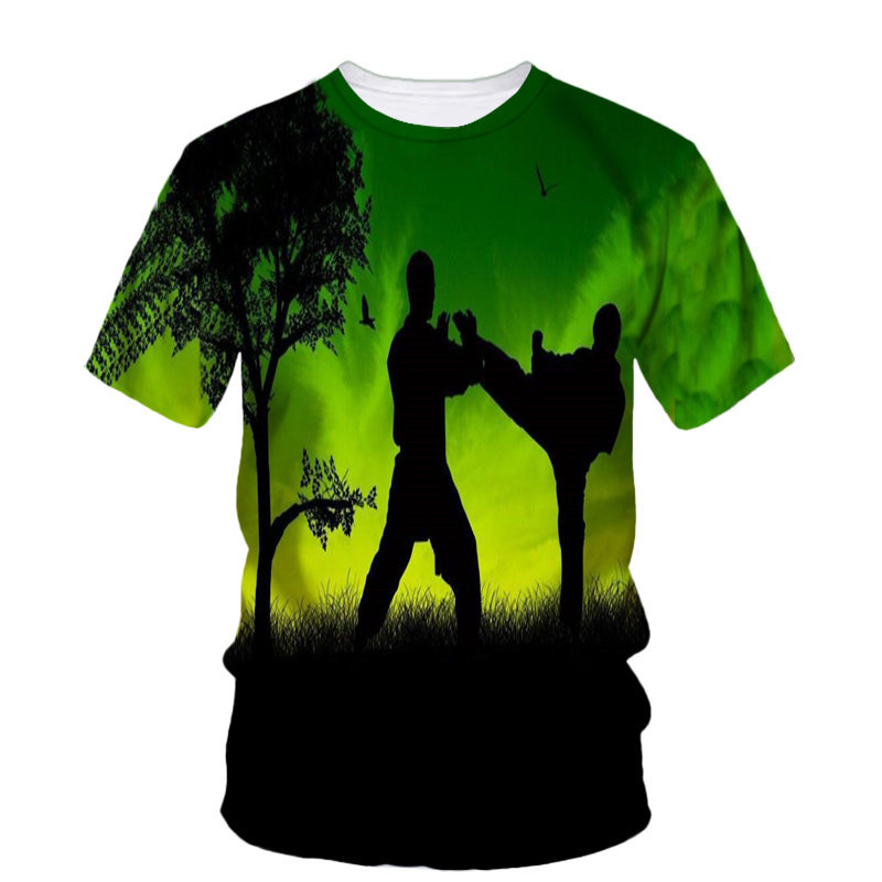 ฤดูร้อนใหม่ 3D เทควันโดมวยพิมพ์ T เสื้อศิลปะการต่อสู้ Wushu กราฟิก Tee เสื้อสําหรับชายเด็ก Cool Hip Hop เสื้อผ้า Tops Tees