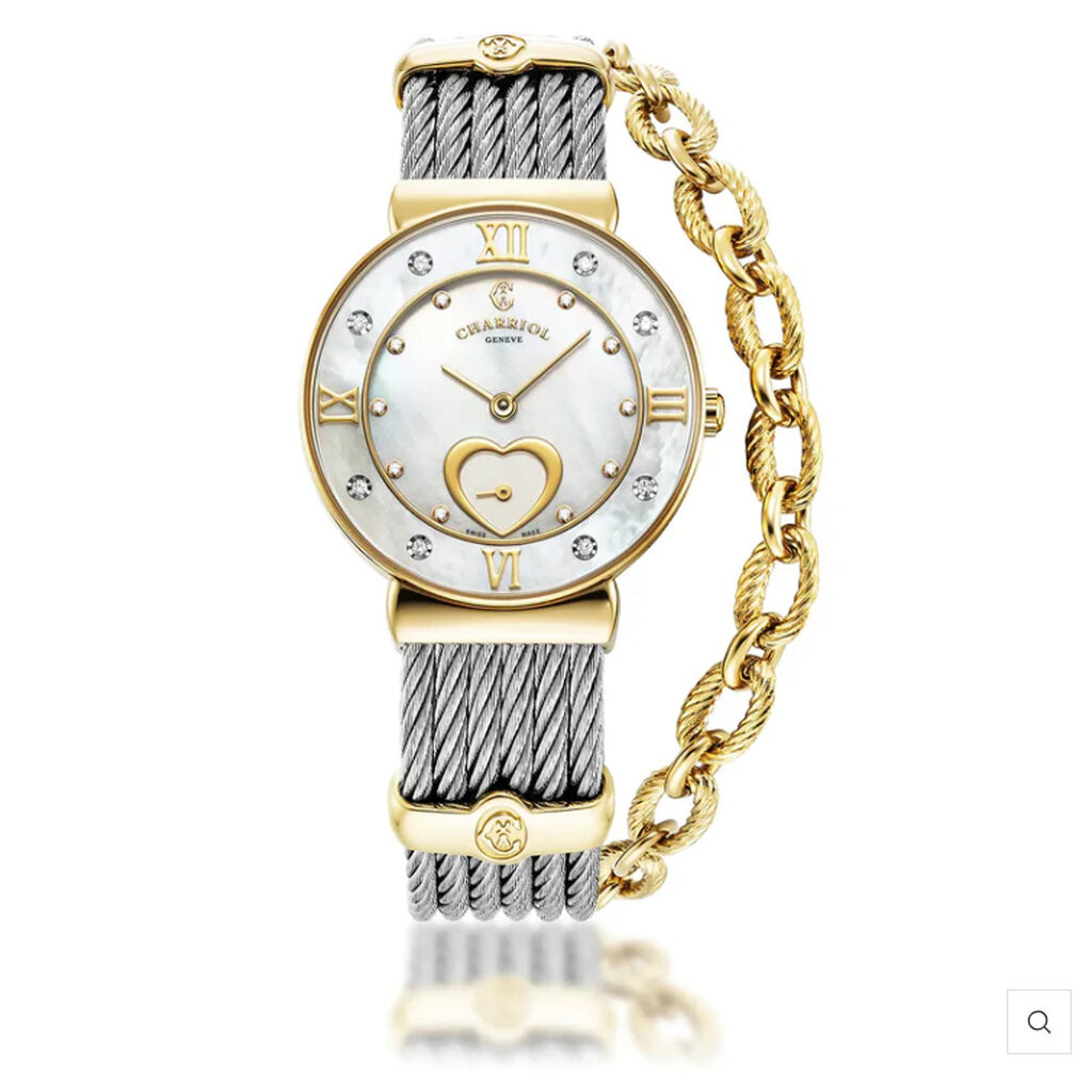 Charriol นาฬิกาข้อมือผู้หญิง รุ่น ST TROPEZ ICON, QUARTZ CALIBRE, MOTHER-OF-PEARL HEART DIAL, MOTHER-OF-PEARL WITH