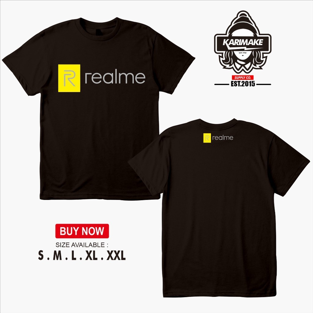 เสื้อยืดโทรศัพท์มือถือ พิมพ์ลายโลโก้ Realme 2024สามารถปรับแต่งได้ S-5XL