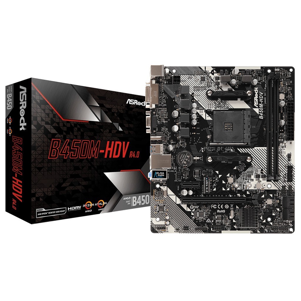 เมนบอร์ด Asrock B450M HDV R4.0 MATX AMD AM4