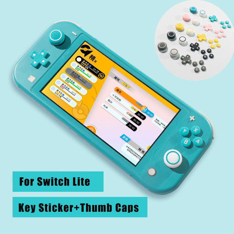 D-pad ปุ่มทิศทางข้าม ABXY สติกเกอร์ที่สําคัญจอยสติ๊ก Thumb Stick Grip Cap สําหรับ Nintendo Switch Lite NS Lite Joy-con ผิวกรณี