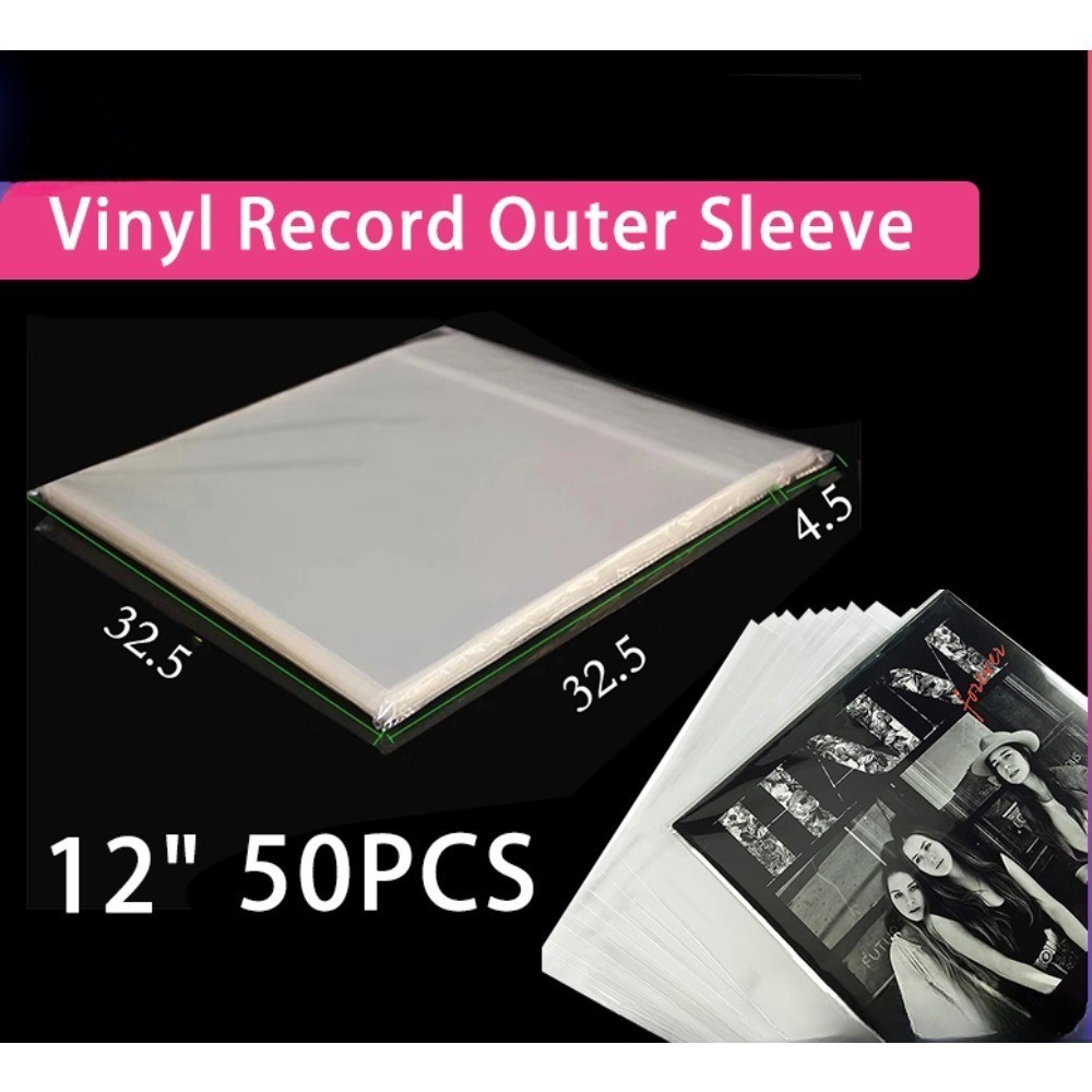 50 ชิ้น/ถุง Thicken PVC Outer Sleeve Record Protective Bag สําหรับ 12\" LP Vinyl Records