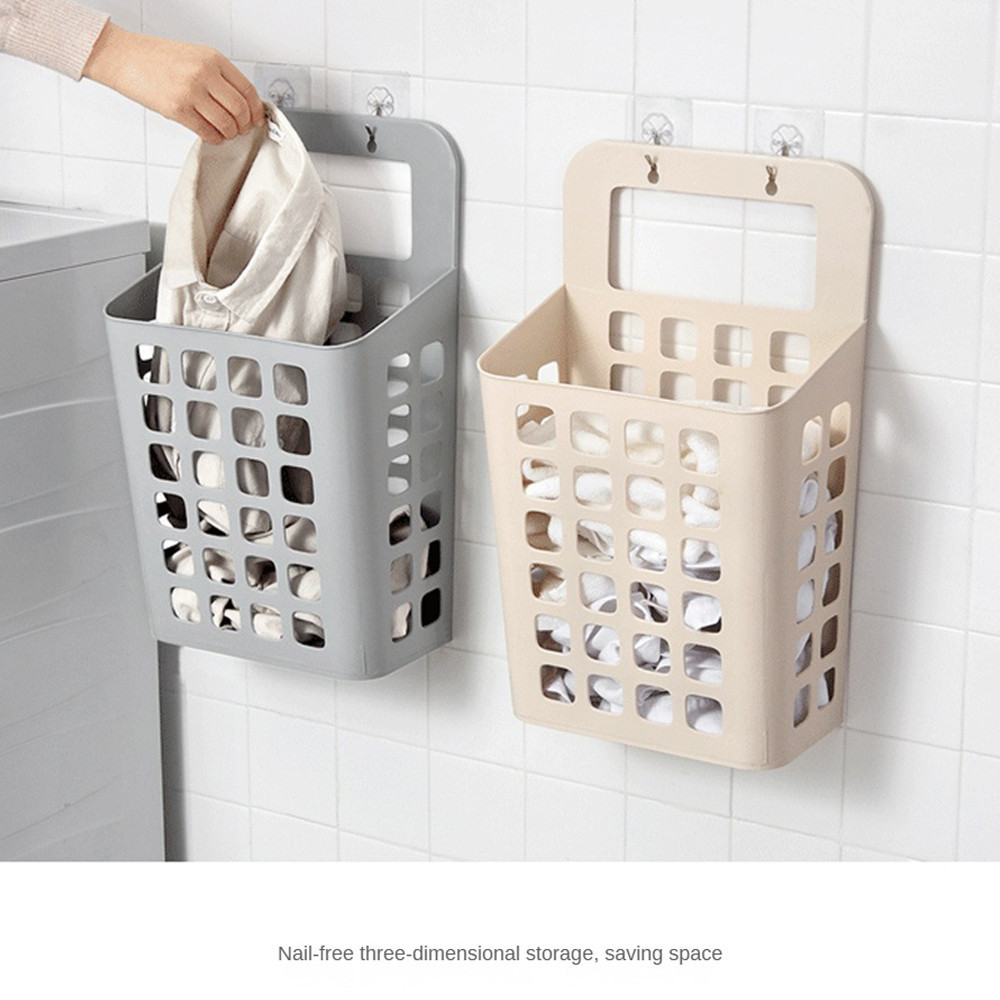 ตะกร้าผ้าสกปรกพับได้ ดีไซน์ใช้งานได้จริง ตะกร้าผ้าสกปรกพับได้ ขนาดกะทัดรัด อเนกประสงค์ แขวนผนังได้ ซักรีด จัดส่งรวดเร็ว - รูปที่ 3
