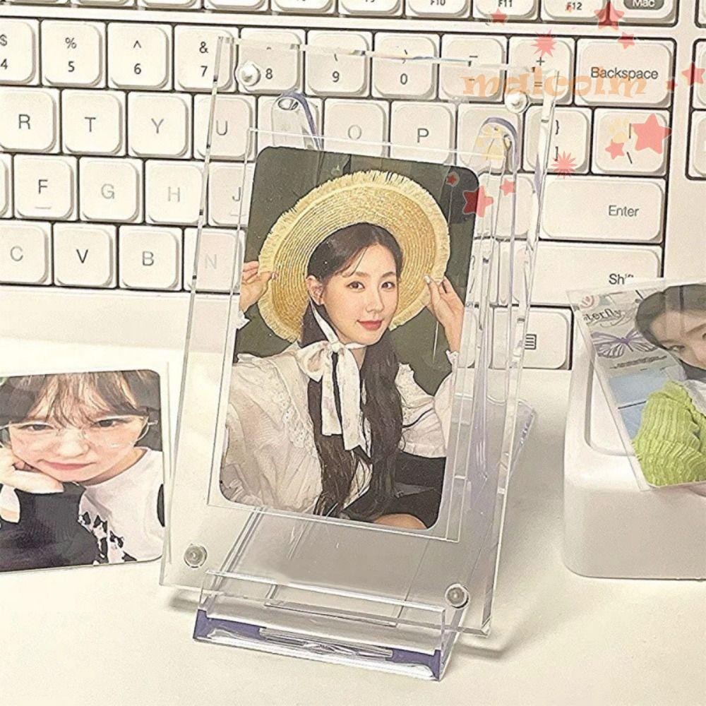 Malcolm Idol Card Display Rack, Mini Transparent Card Brick Support Rack, Multifunctional Acrylic Adjustable Clear Card Display Stand Holder Fans