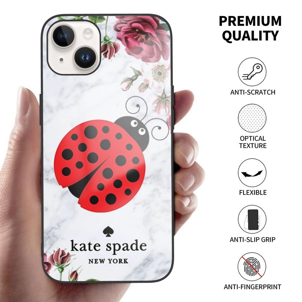 Kate Spade แฟชั ่ นสไตล ์ คลาสสิกป ้ องกันการล ่ มสลายเคสโทรศัพท ์ มือถือฝาครอบป ้ องกันสําหรับ IPhone 14 13 15 Pro Max Plus