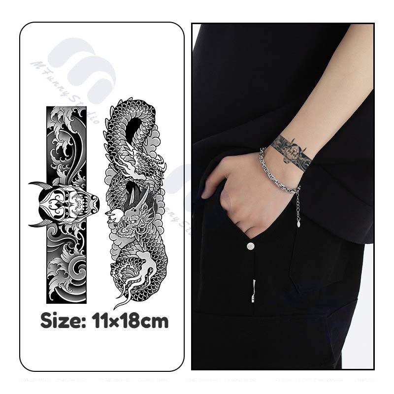 【MF Magic Tattoo 】สติ ๊ กเกอร ์ รอยสักชั ่ วคราวกันน ้ ําติดทนนาน 15 วัน Prajna Armband Tattoo