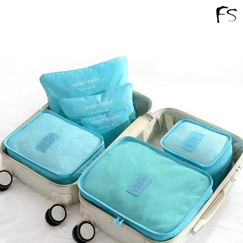 7 ชิ ้ น Travel Organizer กระเป ๋ าชุดสําหรับเสื ้ อผ ้ า Tidy ตู ้ เสื ้ อผ ้ ากระเป ๋ าเดินทางกระเป ๋ ารองเท ้ าบรรจุ Cube กระเป ๋ าบ ้ าน