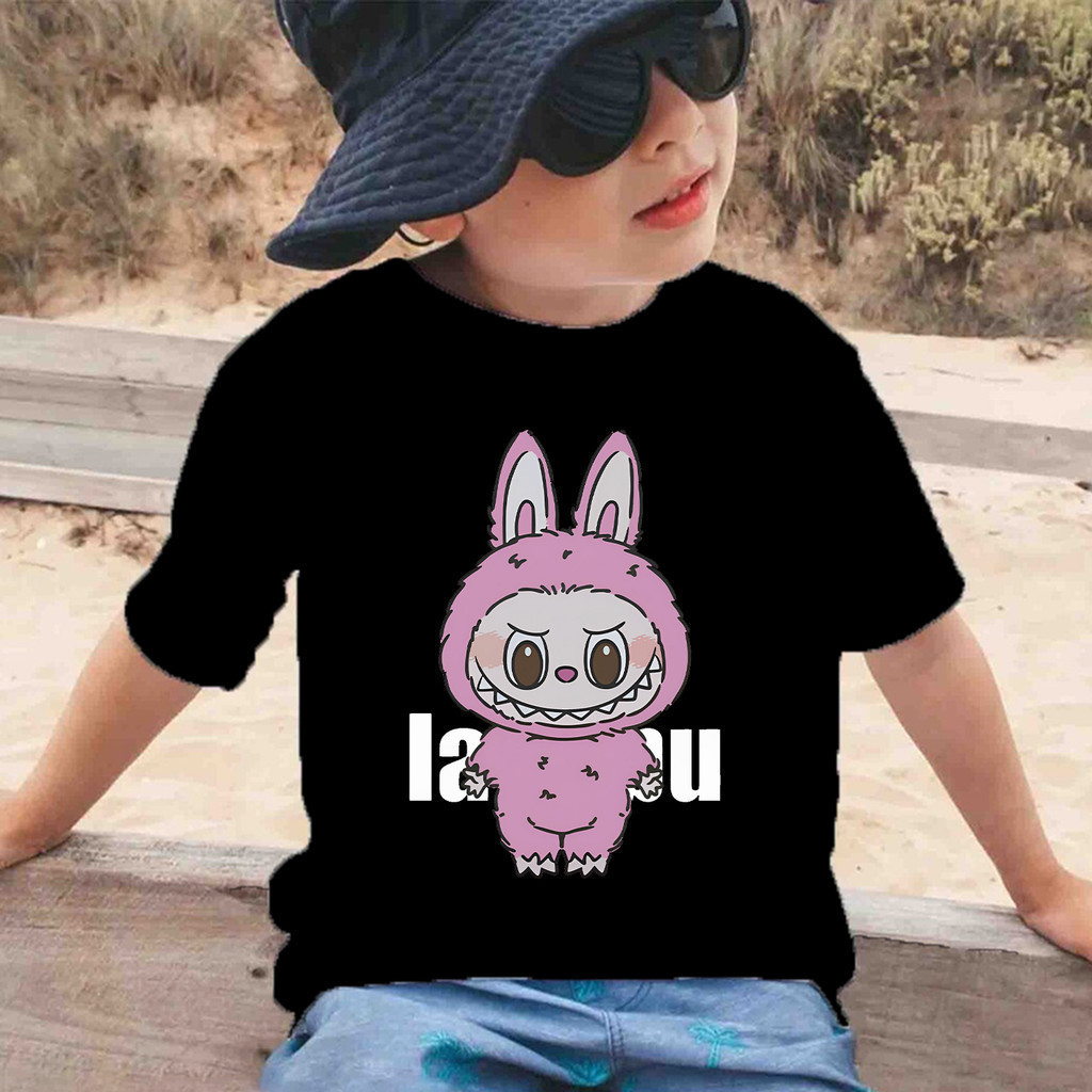 8 สี ใหม่ เสื้อยืดเด็ก ลาบูบู้ Labubu Pop Mart Children's T-shirt 90cm-160cm