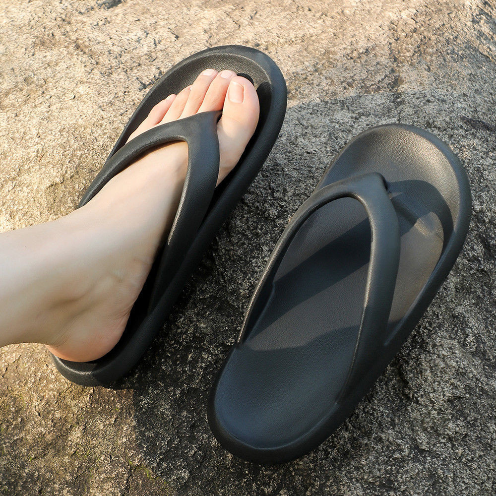 Simple อินเทรนด ์ ผู ้ ชาย Flip-Flops กลางแจ ้ ง EVA Flip-Flops Anti-Slip Antibiotic สวมใส ่ วันหยุดคู ่ Leisure Beach ผู ้ หญิง Sli