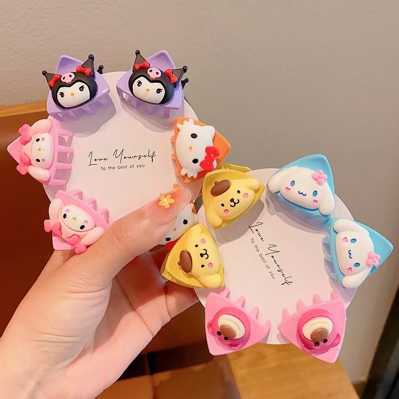 SANRIO เด็ก ซานริโอ การ์ตูนหูแมวคลิปรอยขีดข่วนขนาดเล็กเด็กน่ารักไม่ทําร้ายผมกิ๊บหักเจ้าหญิงหน้าม้าเครื่องประดับผม