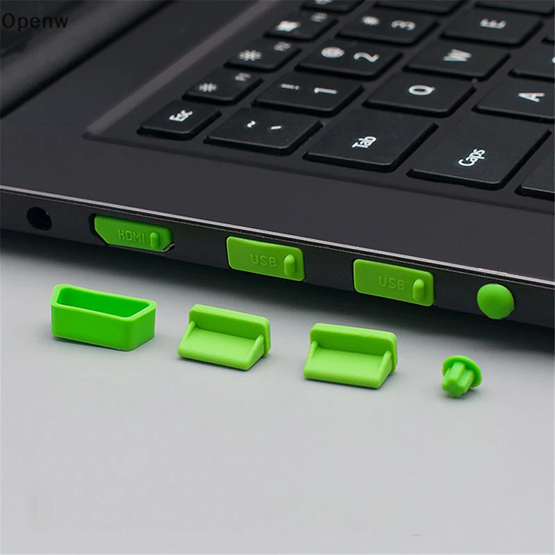 Openw 16 ชิ้น/เซ็ตแล็ปท็อปปลั๊กฝุ่นชุดพอร์ต USB VGA ยางฝาครอบป้องกัน GOOD