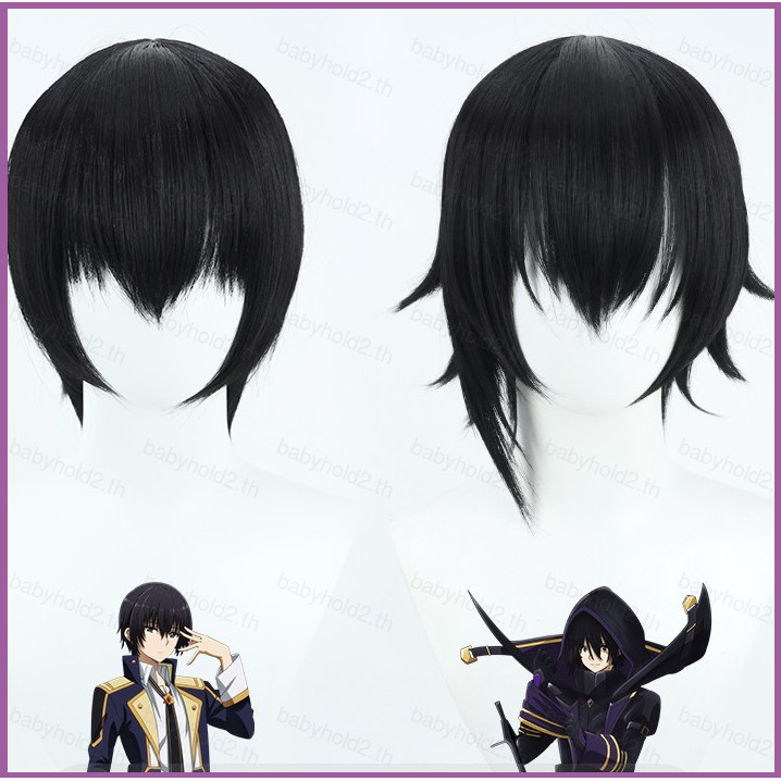 Yb Eminence in Shadow อะนิเมะคอสเพลย ์ วิกผม Cid Kagenou ผมสีดําสั ้ นทนความร ้ อนสังเคราะห ์ Hairpi