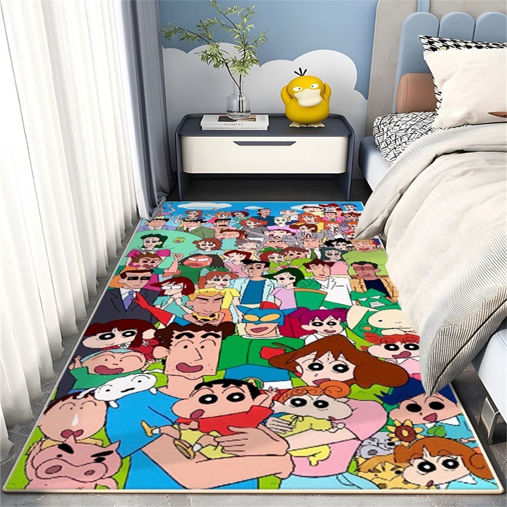 ใหม่ Shin-Chan พรมห้องนอนผ้าห่มข้างเตียงสาวการ์ตูนหัวใจพรมปูพื้น Bay Window Mat พื้นที่ขนาดใหญ่ Full Shop