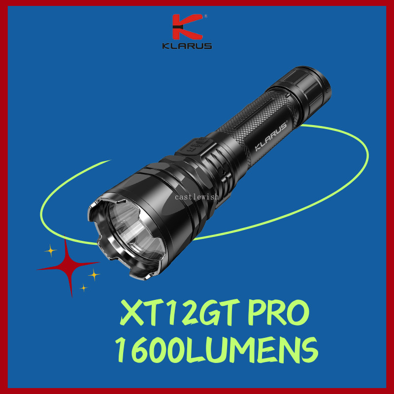 Klarus XT12GT PRO ไฟฉายยุทธวิธี 1600 ลูเมนส์ ชาร์จได้ พร้อมแบตเตอรี่ 21700 5000mAh