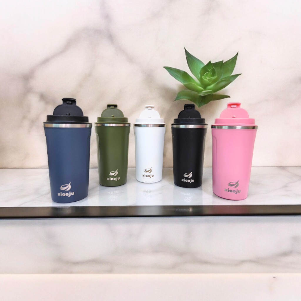แก้วเก็บอุณหมภูมิ แก้วกาแฟ สแตนเลส 304 เก็บร้อนได้ เก็บเย็นได้ มียางรองกันลื่น 510ml