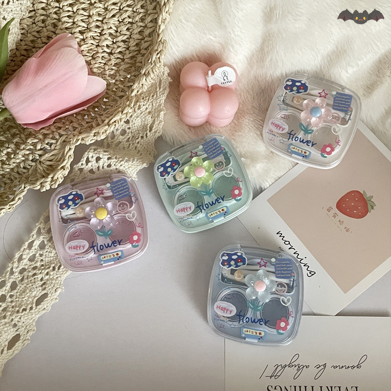 [PE] กล่องคอนแทคเลนส์แบบพกพาน่ารักสําหรับเด็กผู้หญิง Minimalist Mini กล่องเก็บคอนแทคเลนส์ชุดเดินทาง TH
