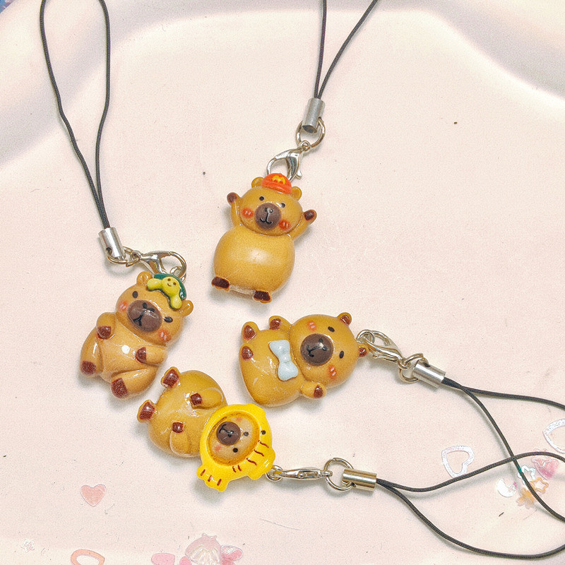 น่ารักการ์ตูน Capybala โทรศัพท์ Chain Kawaii โทรศัพท์ รูปที่ 3
