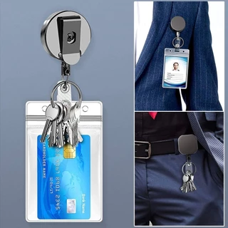 4 ซม. Retractable Badge Holder Reel 1 แพ็ค Heavy Duty Card Holder Badge Reels
