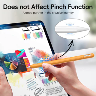 Fonken กล่องดินสอสําหรับ Aple Pencil Pro การจับคู่สีซิลิโคนอ่อนนุ่มฝาครอบป้องกันบางเฉียบสําหรับ i-Pad Pencil Pro