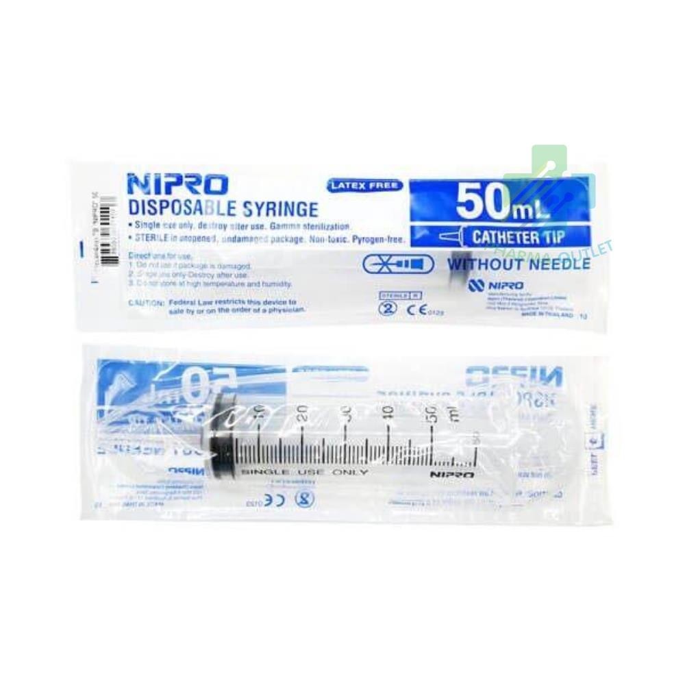 NIPRO Syringe 50ML ใช้สำหรับดูดของเหลว (1 ชิ้น)