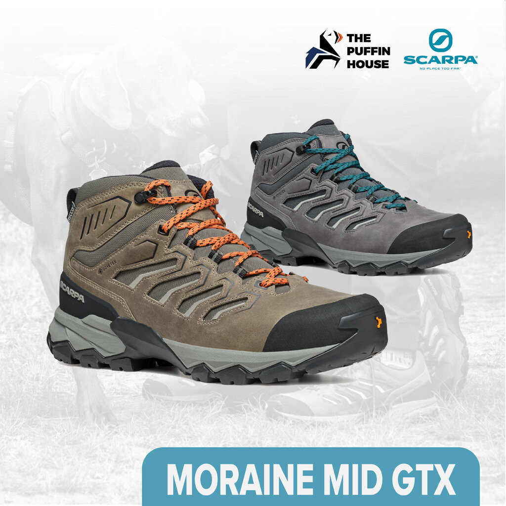 SCARPA รองเท้าเดินป่าข้อสูง กันน้ำ สำหรับผู้ชาย Moraine Mid GTX Hiking Shoes
