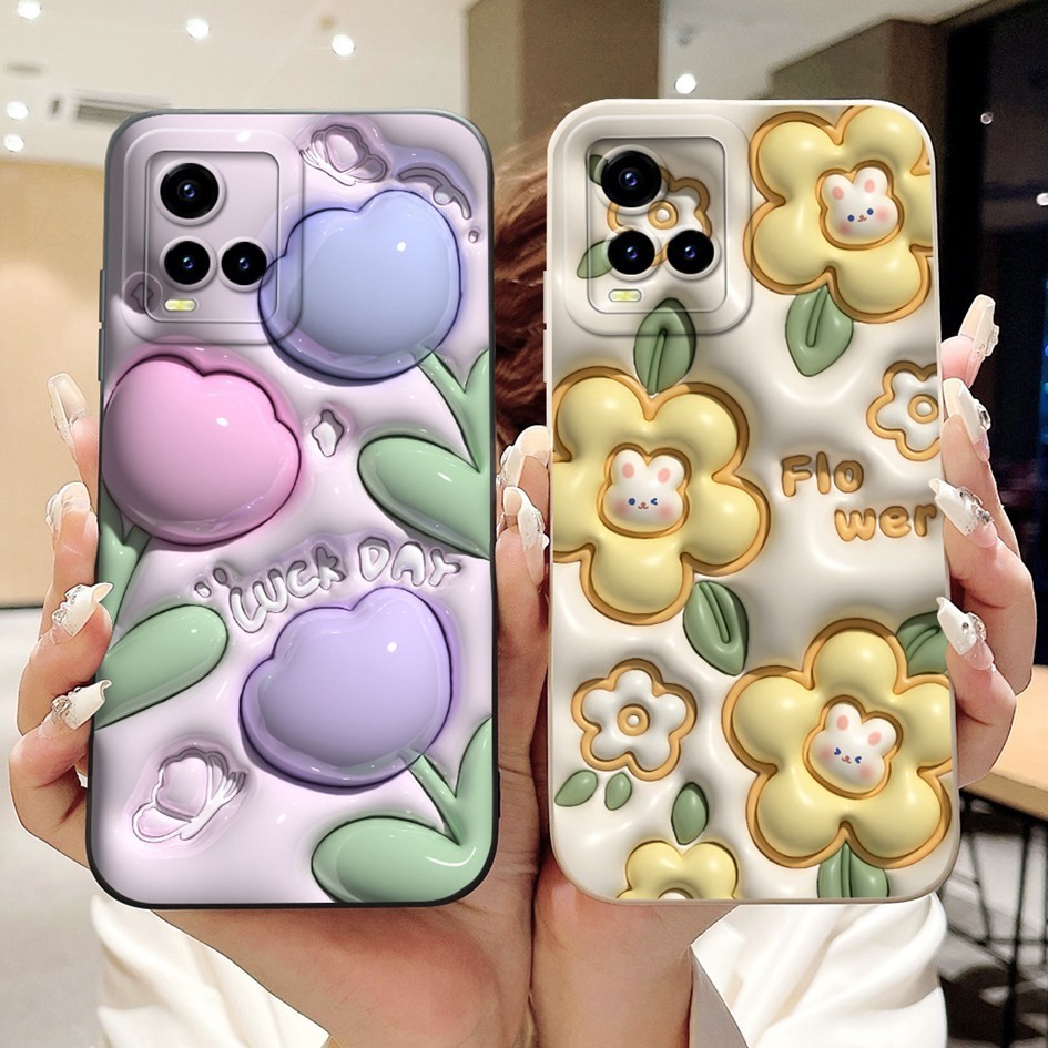 สําหรับvivo Y33s Y33T Y21T Y21A Y21S Y21 2021 แฟชั่นทาสีสแควร์ซิลิโคนนุ่มสําหรับVivoY21 Y 33s Y 21s 4Gเคสโทรศัพท์