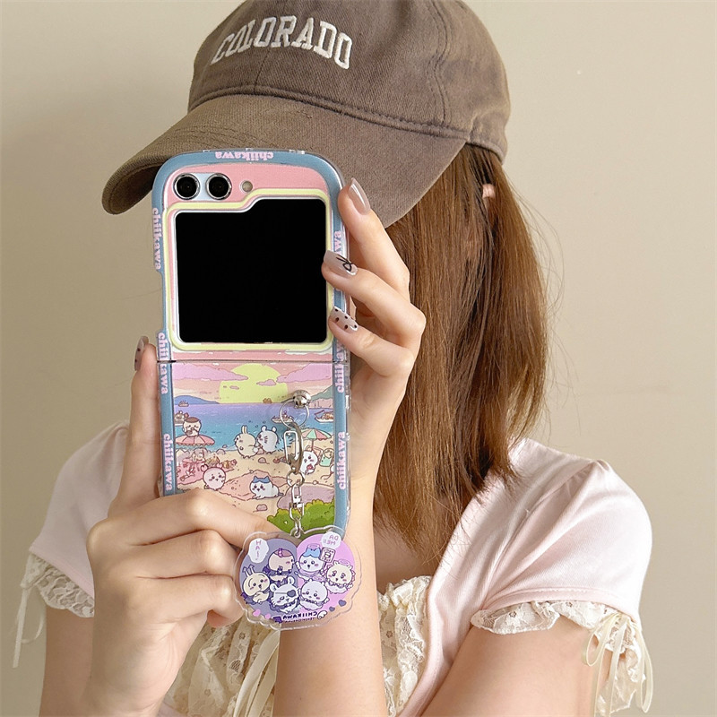 SAMSUNG กรอบสีคมชัดเคสซิลิโคนอ่อนนุ่มsamsung Galaxy Z รูปที่ 3