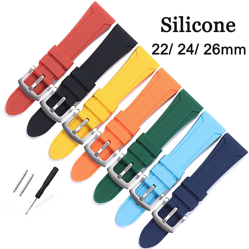 Fast Shipping สายนาฬิกาซิลิโคน 22 มม.24 มม.26 มม.สําหรับ Seiko ดําน้ํา Diver ยางนาฬิกา Universal Watchband ผู้ชายผู้หญิงนาฬิกาข้อมือ Waterpoof กีฬาสร้อยข้อมือเข็มขัด