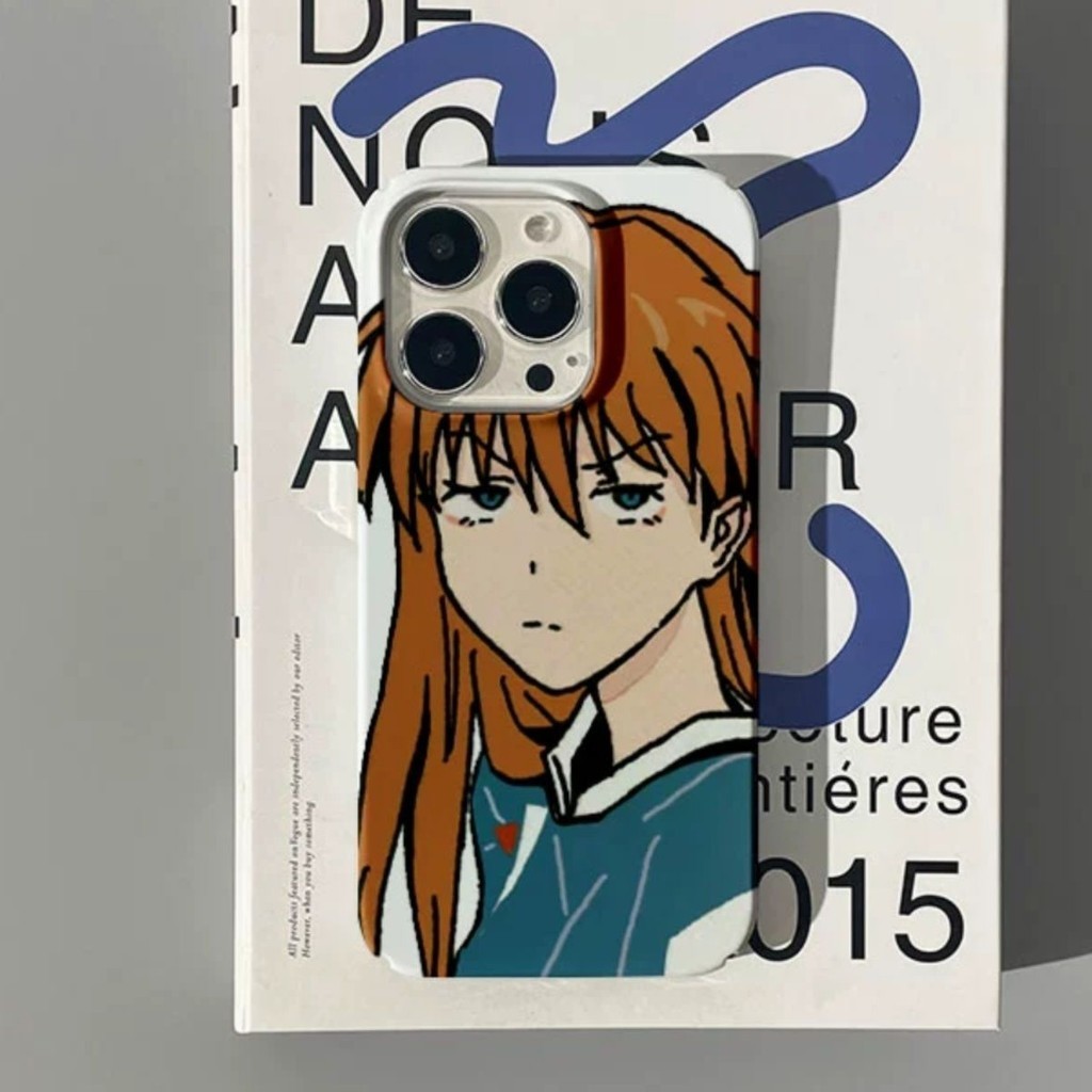 ฟิล์ม QYJS เคสโทรศัพท์เหมาะสําหรับ IPhone X XS XR XSMAX SE 11 12 PRO 13 14 15 ProMax 7 8 PLUS 14 15 PLUS Evangelion หญิง Hard Shell อะนิเมะ Shock-proof โทรศัพท์ป้องกันกรณี YD2T