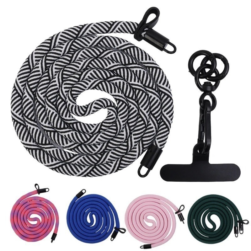 120 ซม. โทรศัพท์มือถือสากล กระเป๋าสะพายข้าง เชือกเส้นเล็ก / สายคล้องคอที่ถอดออกได้ปรับได้จับมือ / เชือกนิรภัยโทรศัพท์มือถือสายรัดไหล่ - รูปที่ 7