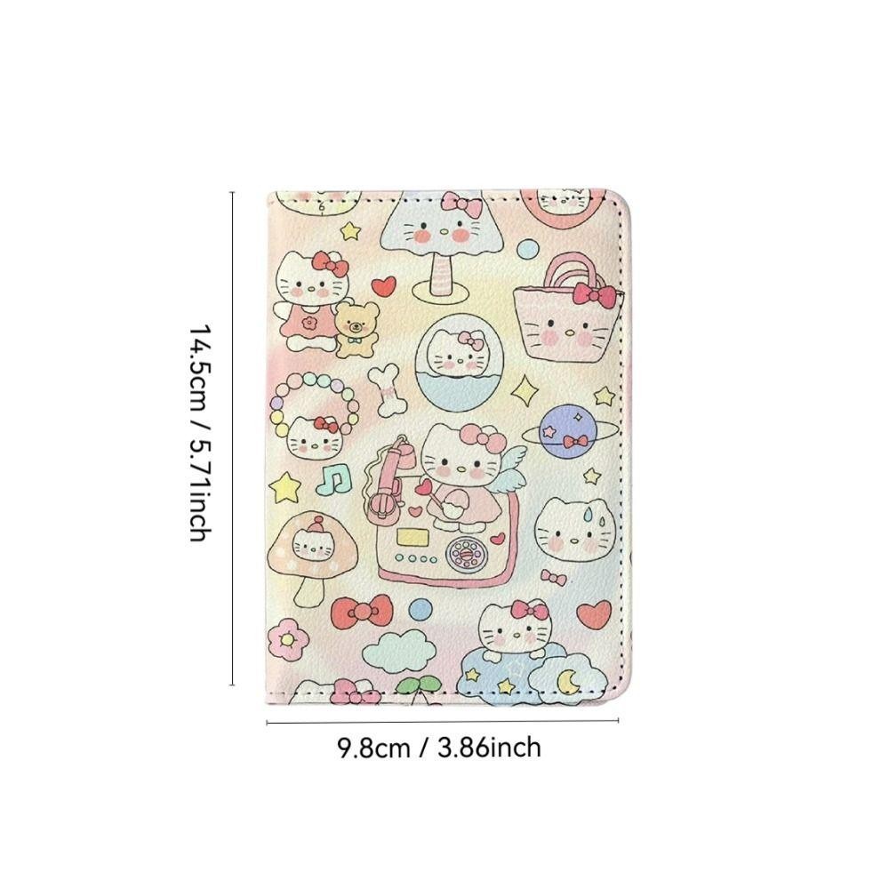 Lemontre Passport Holder, Hello Kitty PU Leather Passport Bag, Cartoon Portable Multi-function Credit Card Wallet