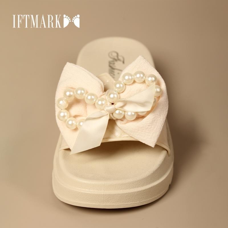 IFTMARKรองเท้าแตะมีส้นหนา รองเท้าแฟชั่นโบว์ รองเท้าแตะแฟชั่นสไตล์เกาหลี แมทช์ได้กับทุกโอกาส[ส่งเร็วพิเศษ] - รูปที่ 3