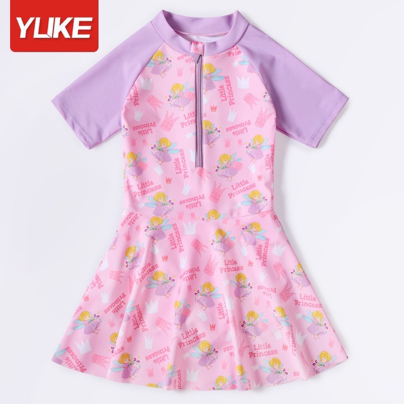 ชุดว่ายน้ำแบบกระโปรง แบรนด์Yuke ลายนางฟ้า เนื้อผ้าดี ใส่สบายแห้งไว