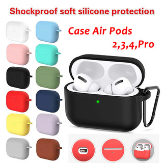 พร้อมส่ง Case เคส Airpods 4, 3, 1, 2, Pro สำหรับ Apple Air Pods รุ่น 4 คุณภาพดี  หลากสี เคสหูฟังไร้สาย 048