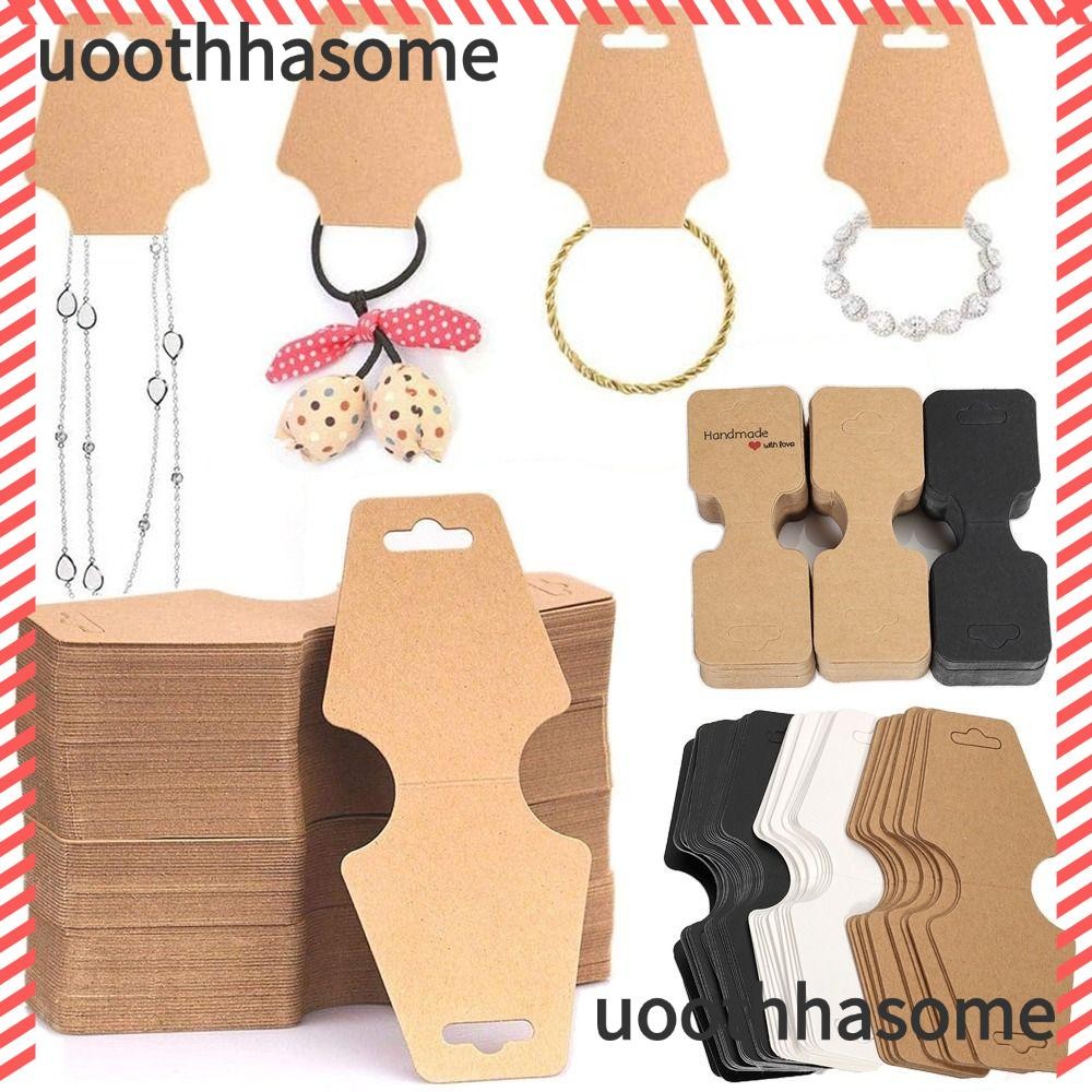 Uothhasome 50PCS Jewellery Packing Card, กระดาษMulticolor Display Holder กระดาษแข็ง, สร้อยคอสร้อยข้อมือแถบคาดศีรษะเชือกผมห่อของขวัญแขวนแท็กเปล่า